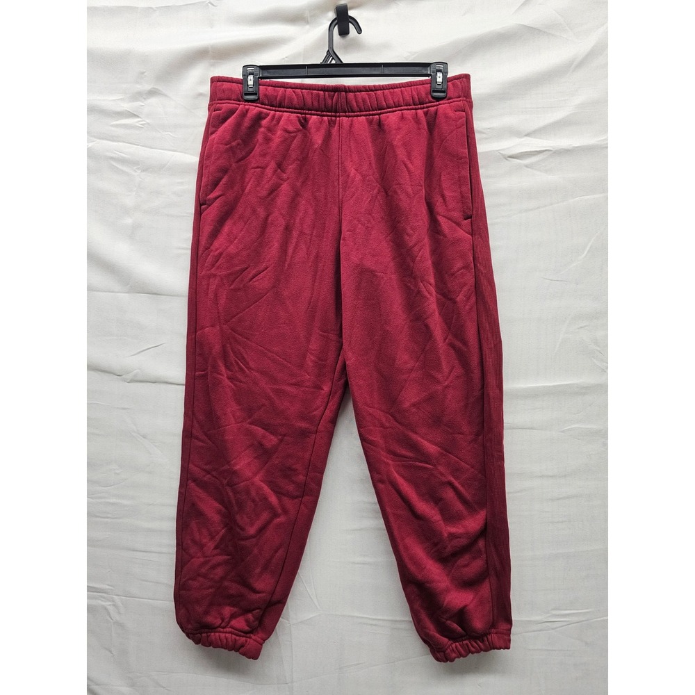 Member's Mark Womens Relaxed Fleece Jogger Pants Red Cotton Blend Casual Size L